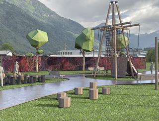 Das HSLU-Team kreierte auch eine AR-Visualisierung für den geplanten Park im Glarner Stadtzentrum.