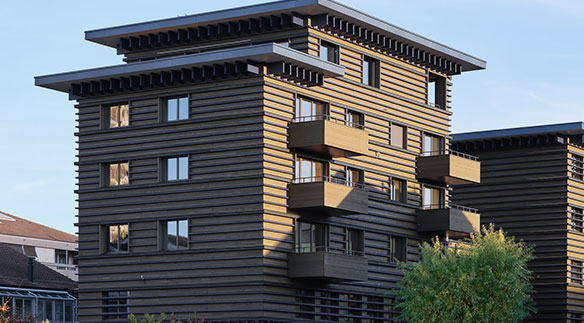 Luzern: Der neue Hauptsitz der Pirmin Jung Schweiz AG in Sursee ist ein Vorzeigeprojekt für klimagerechtes Bauen und Kreislaufwirtschaft.  Quelle: © PIRMIN JUNG Schweiz AG. Foto: MARCOLEU GmbH