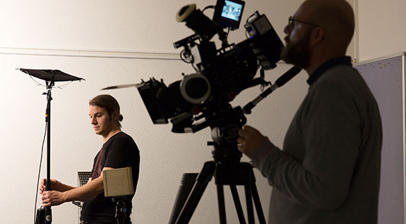 Dreharbeiten am Departement Soziale Arbeit der Hochschule Luzern für den Dokumentarfilm «Gleichstellen – eine Momentaufnahme» im Rahmen des Projekts gleichstellen.ch. 