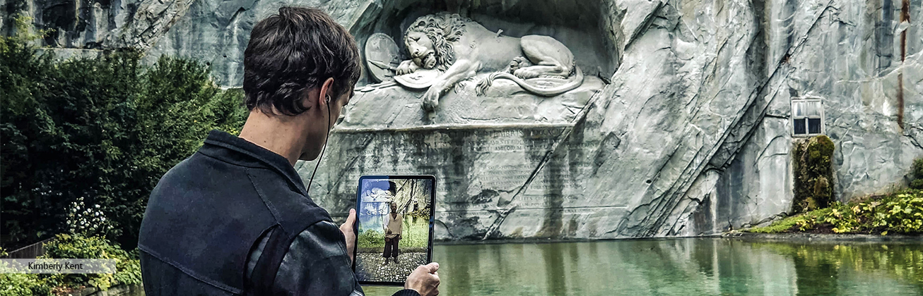 Augmented Reality beim Löwendenkmal Luzern