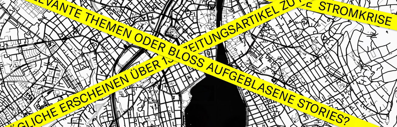 Stadtkarte mit gelbem Banner