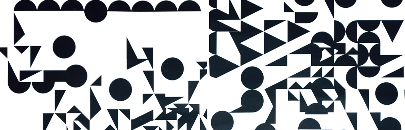 Illustration mit schwarzen und weissen Flächen