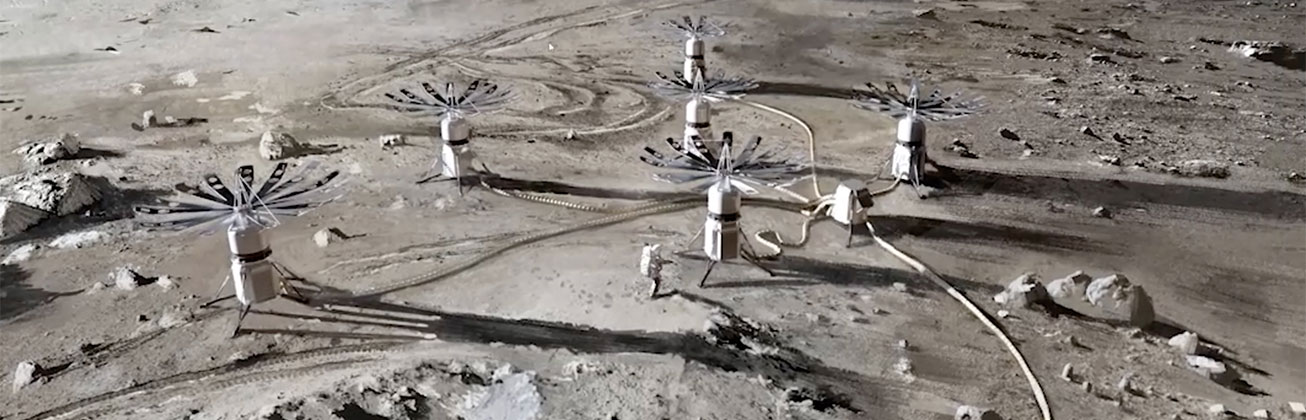 Illustration einer Mondlandung