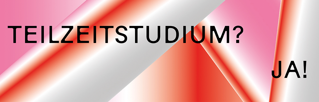 Eine pink-weiss-orange Grafik von Spatial Design. 