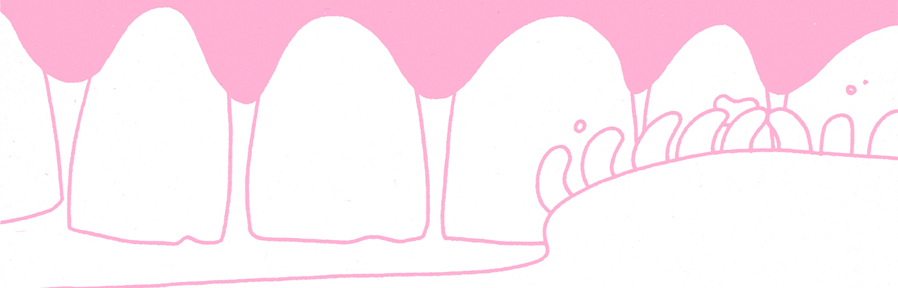    Racist Journal: Minimalistische Illustration in Rosa und Weiss mit abstrakten, organischen Formen. Über das Bild verteilt steht der englische Satz «But I am not a nasty person».