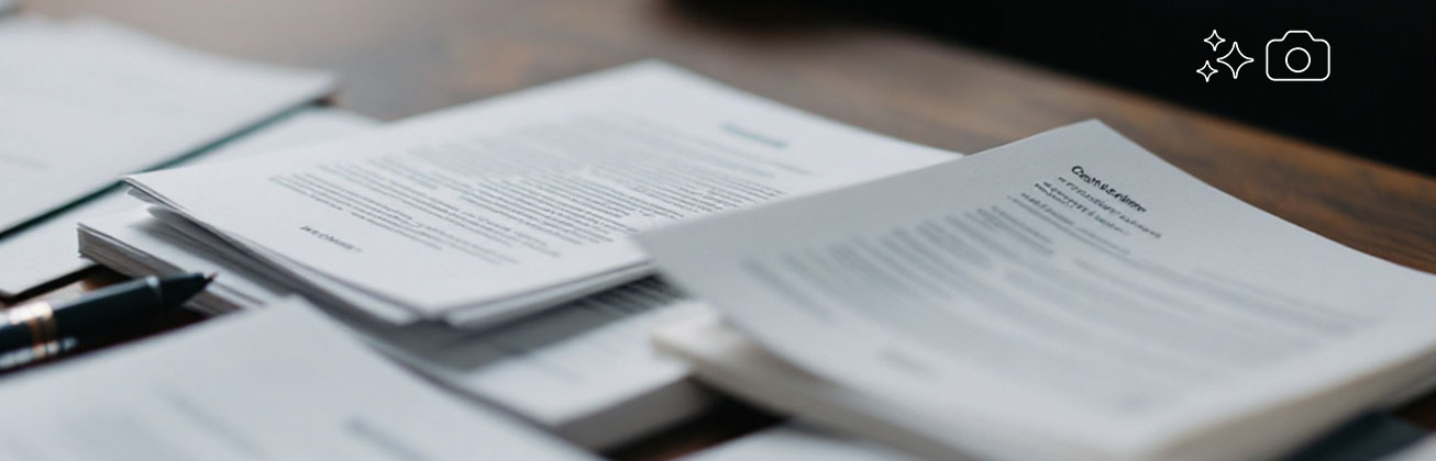 Dokumente, die auf einem Tisch liegen