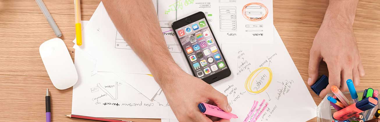 Desk with various items on top