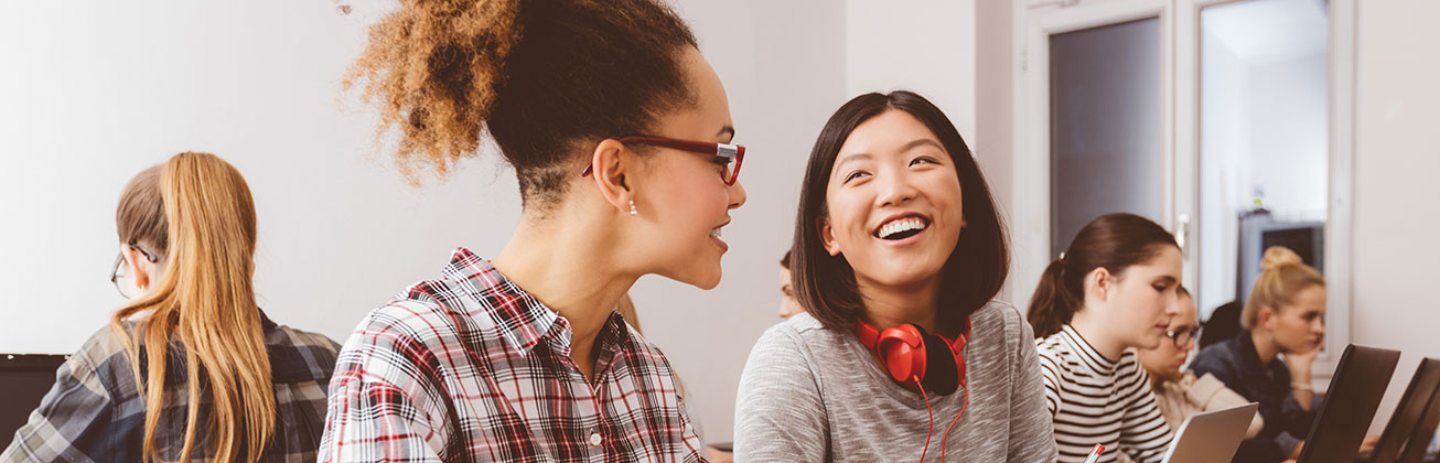 Frauen arbeiten an Laptops