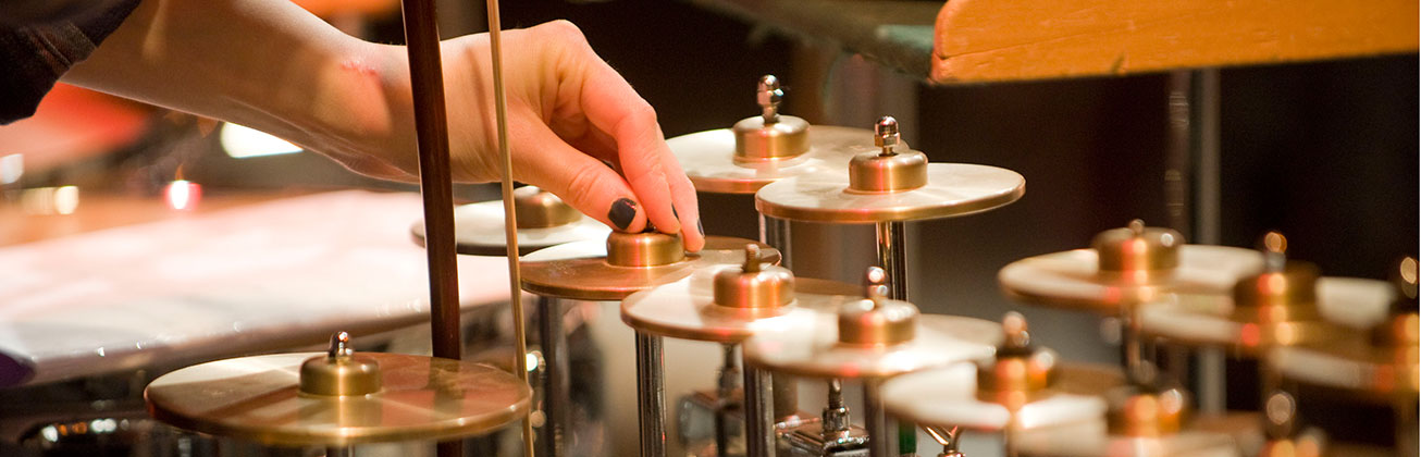 Ausschnitt eines Perkussionsinstruments.