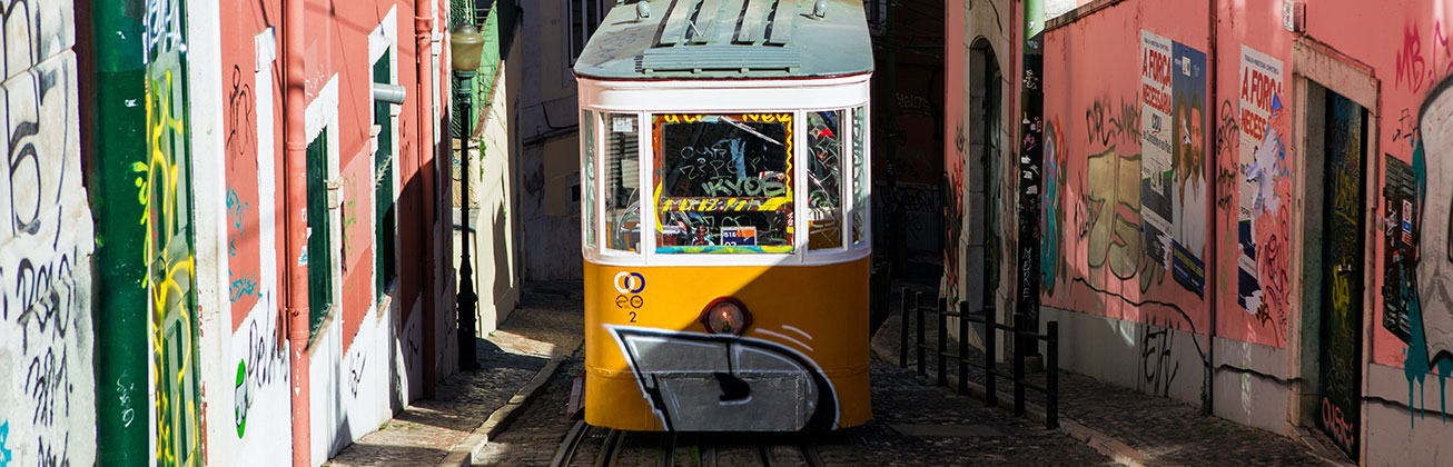 Strassenbahn in Lissabon.