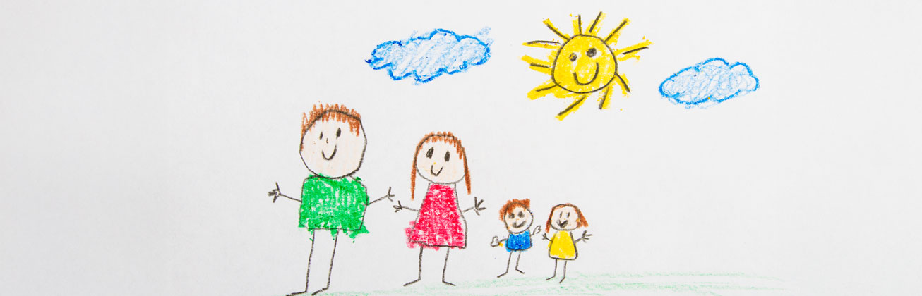Kinderzeichnung einer Familie