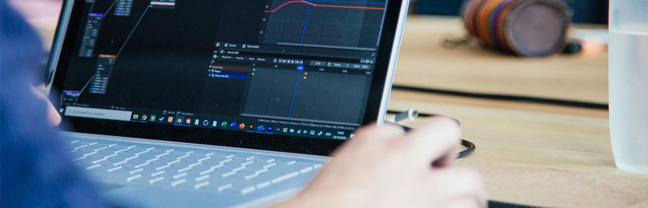 laptop screen with system model