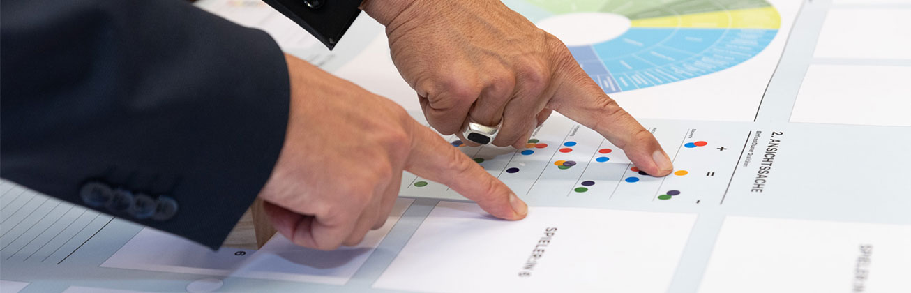 Zwei Finger auf dem Planspiel Qualität und Resilienz