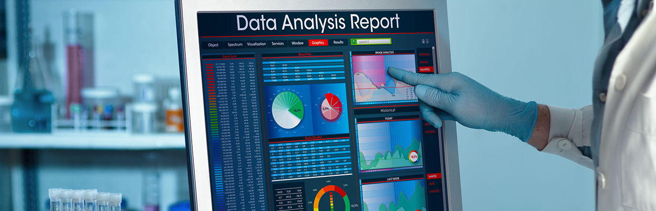 Bildschirm mit Daten