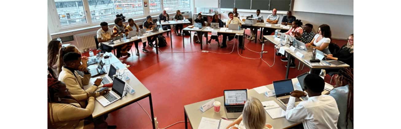 Students working in class