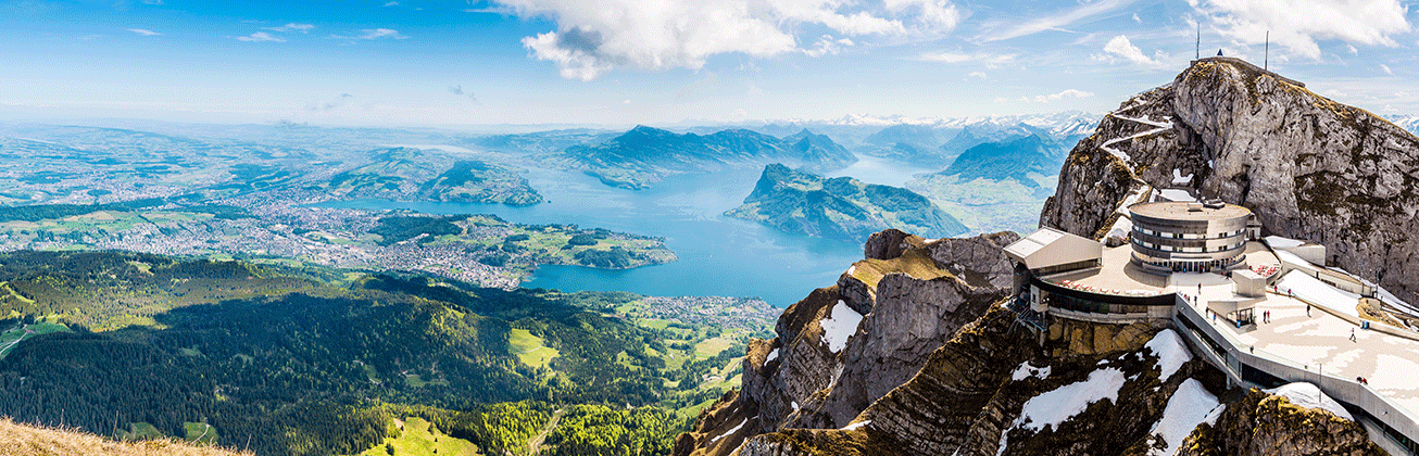 Panorama, Pilatus Kulm, Gipfel über dem Vierwaldstättersee