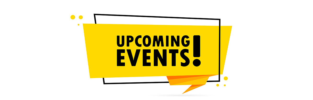 Schild mit der Beschriftung Upcoming IKM Events