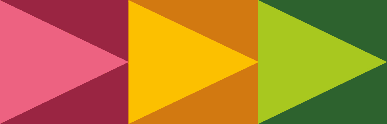 Grafische Pfeile in drei Farben