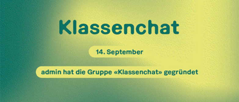 Text Klassenchat auf grünem Hintergrund