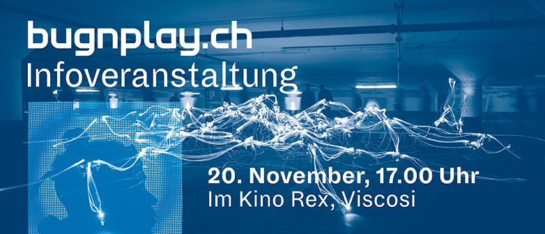 Key Visual zur bugnplay.ch Veranstaltung am 20. November im Kino Rex um 17 Uhr