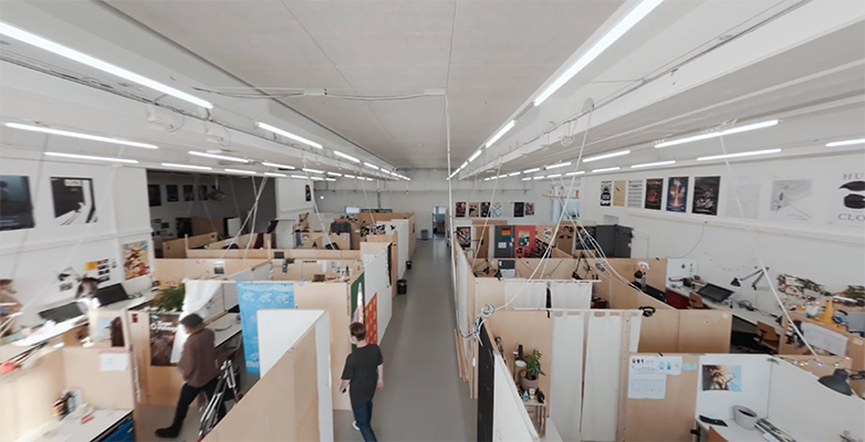 Die Ateliers des Bachelor Animation aus der Vogelperspektive