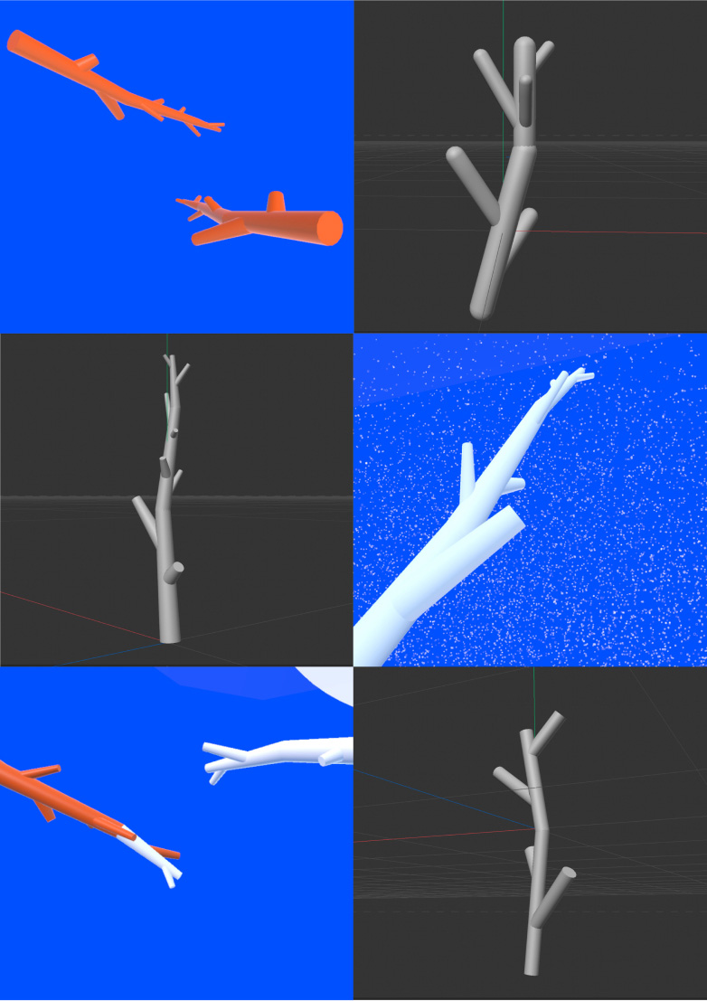 Computergenerierte Äste ohne Blätter