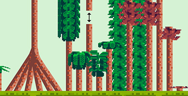 Bäume in Videogame-Optik