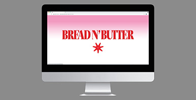 Grafikarbeit auf Bildschirm mit Titel Bread n'Butter
