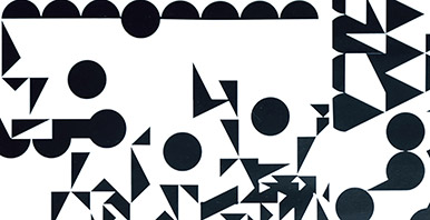 Illustration mit schwarzen und weissen Flächen