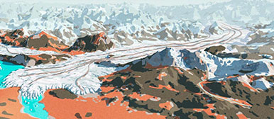 Gletscherlandschaft, Illustration von Samuel Bucheli