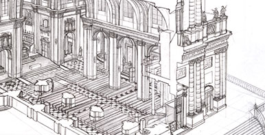 Illustration eines Gebäudes