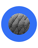 Blauer Kreis um grauen Stoff, Teaser für Arbeiten aus dem Studium des BA Objektdesign.