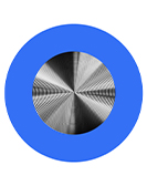 Blauer Kreis um graue Fläche, Teaser für Fakten aus dem Studium des BA Objektdesign.