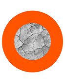 Oranger Kreis um graue Fläche, Teaser für Arbeiten aus der Struktur des BA Objektdesign.