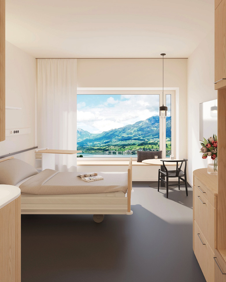 Visualisierung eines Spitalzimmers