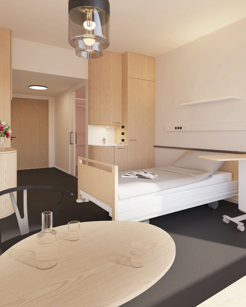 Visualisierung eines Spitalzimmers
