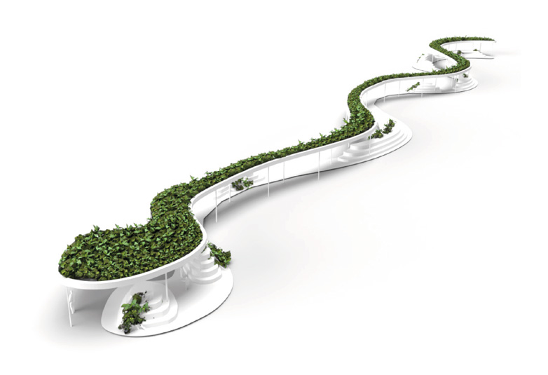 Visualisierung mit Pflanzen und Landschaftarchitektur