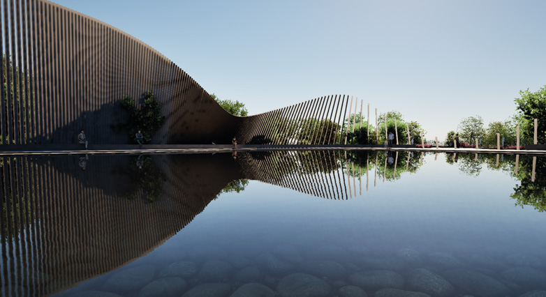 Landschaft mit Reflektionen