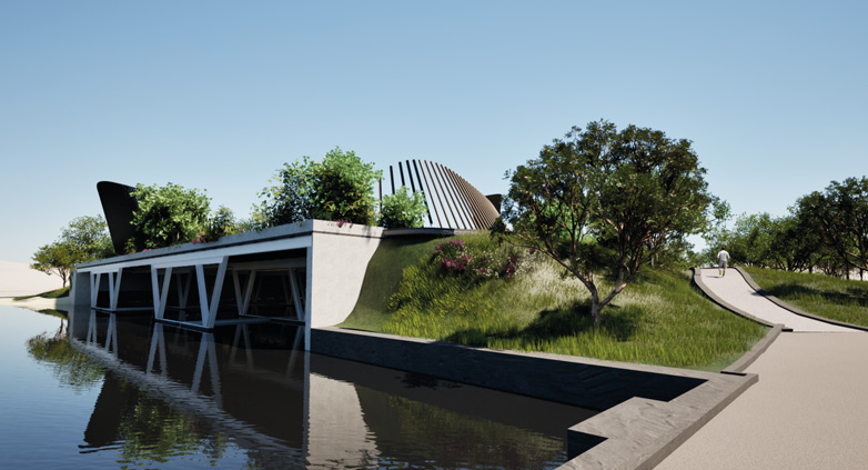 Landschaft mit Reflektionen