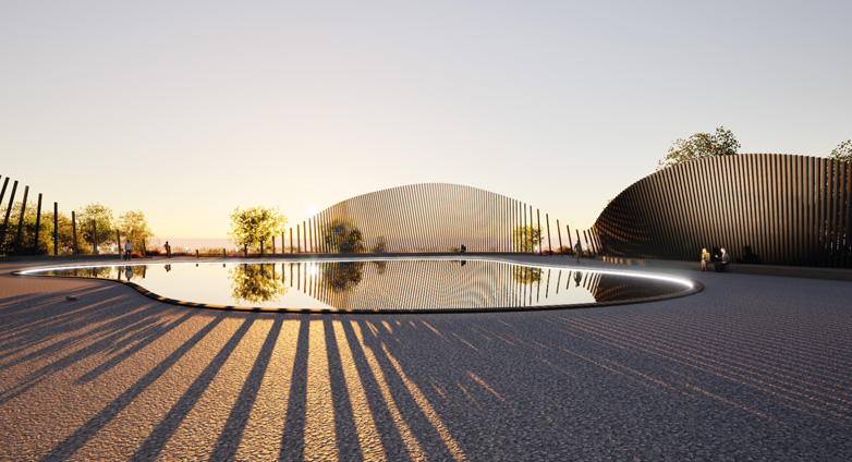 Landschaft mit Reflektionen