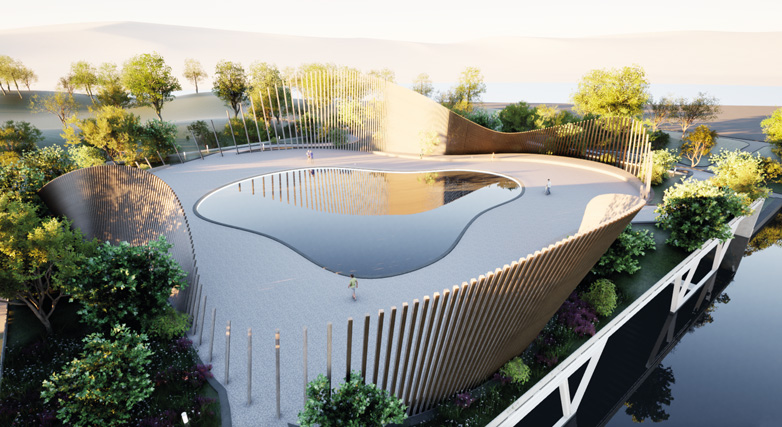 Landschaft mit Reflektionen