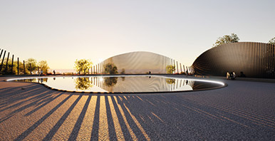 Landschaft mit Reflektionen