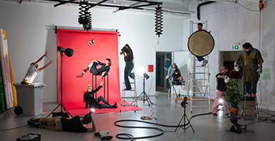 Eine Atelierszene aus dem Studiengang Camera Arts.