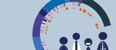 Grafik von Menschen mit Maske