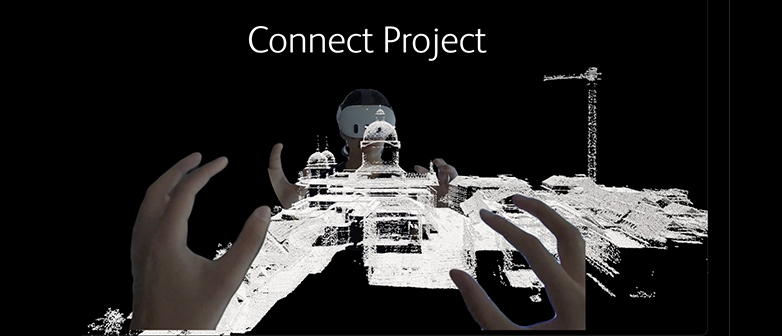 Virtuelle schwarz-weiss-graue Ansicht aus dem Connect Project vom Master Digital Ideation. 