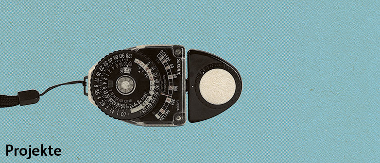 Ein Lichtmesser auf blauem Hintergrund