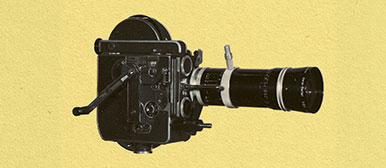 Visual Forschung - Kamera auf gelbem Hintergrund