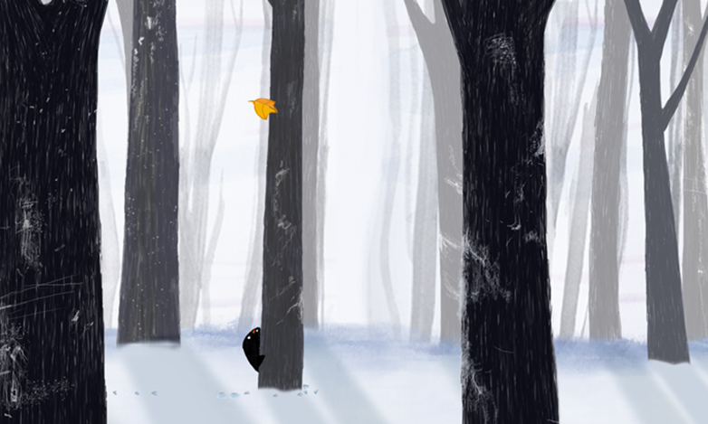 Master Design Animation Still Lena von Doehren «Der kleine Vogel und das Blatt»