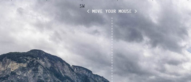 Screenshot einer Installation vom Pfynwald von Marcus Maeder mit einem Berggipfel und Schriftzug 