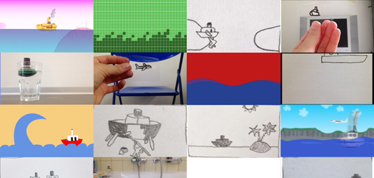 Ansammlung von Animationstills